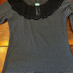 Loveapella crochet detail bell sleeve knit top. Never worn.